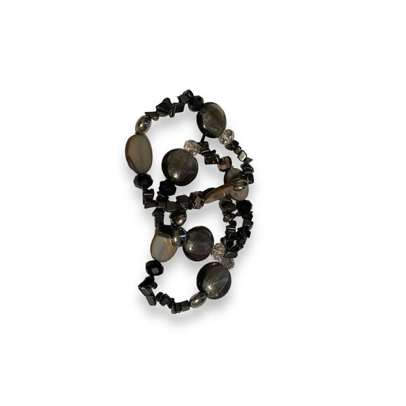 Beaded stretchy bracelets set of 3 - Picture 1 of 4